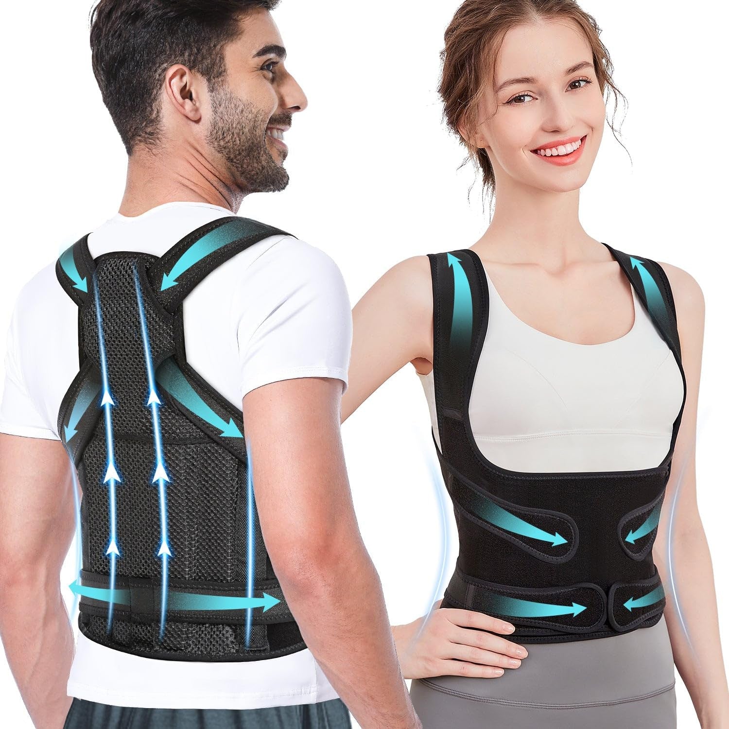 Back Support Posture Corrector with Breathable Straps