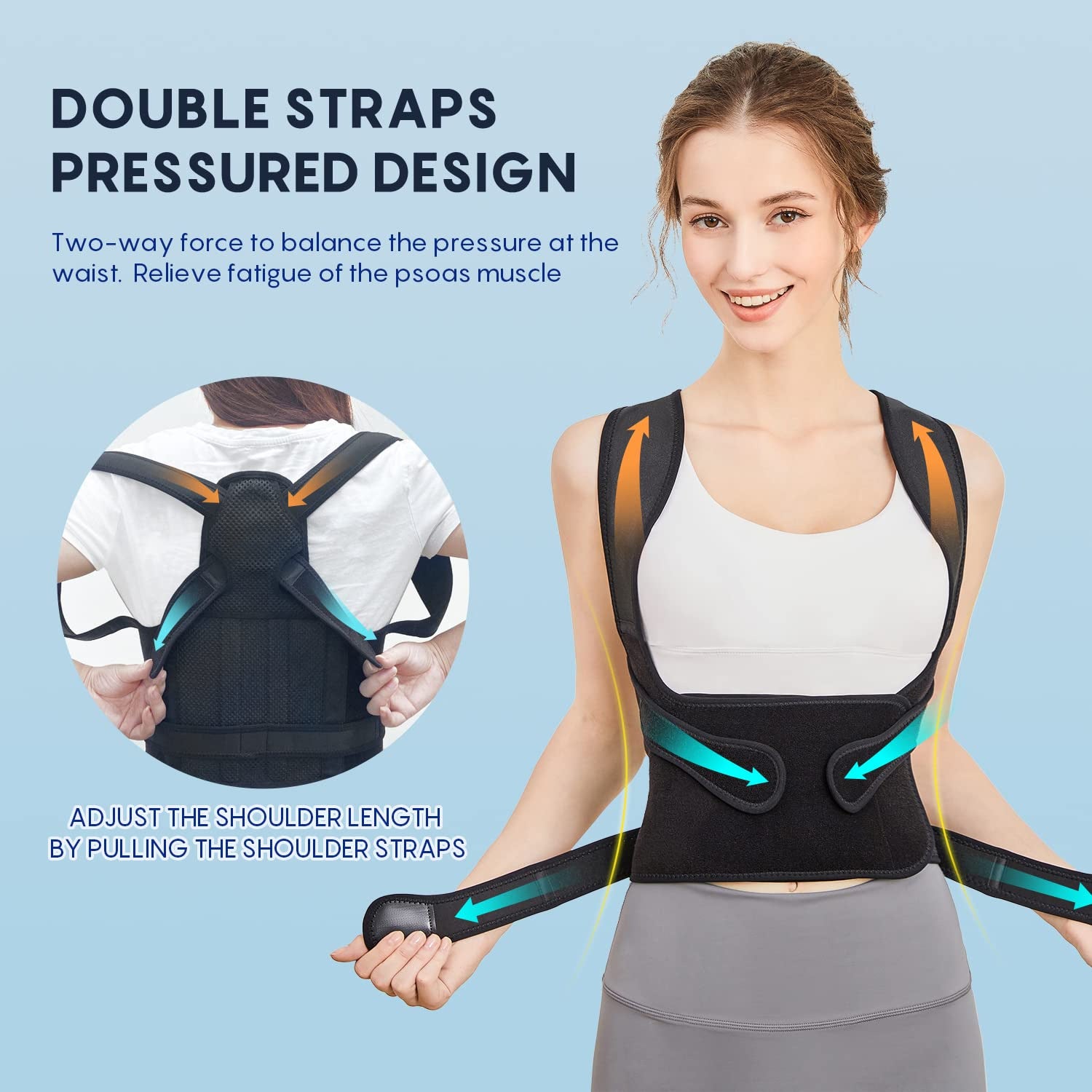 Back Support Posture Corrector with Breathable Straps